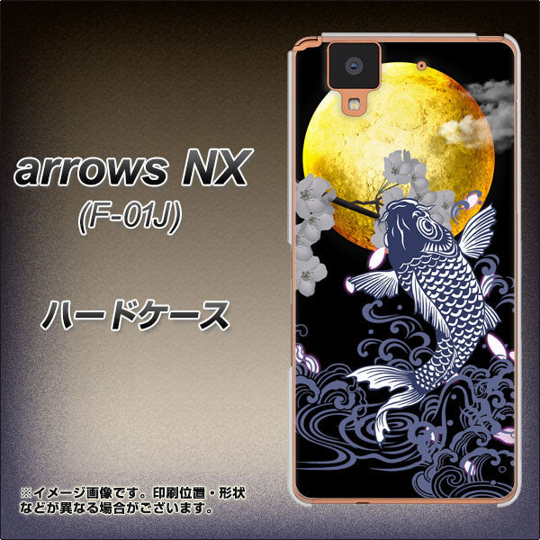 docomo アローズ NX F-01J 高画質仕上げ 背面印刷 ハードケース【1030 月と鯉】