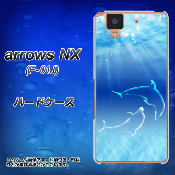 docomo アローズ NX F-01J 高画質仕上げ 背面印刷 ハードケース【1048 海の守り神イルカ】