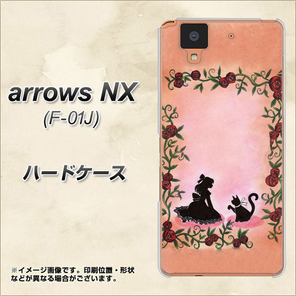 docomo アローズ NX F-01J 高画質仕上げ 背面印刷 ハードケース【1096 お姫様とネコ（カラー）】