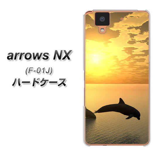 docomo アローズ NX F-01J 高画質仕上げ 背面印刷 ハードケース【VA845 夕暮れのドルフィン】