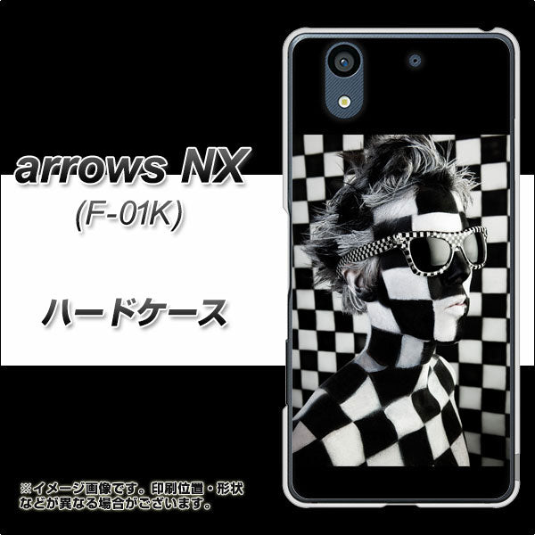 docomo アローズ NX F-01K 高画質仕上げ 背面印刷 ハードケース【357 bk&wh】