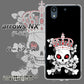 docomo アローズ NX F-01K 高画質仕上げ 背面印刷 ハードケース【AG801 苺骸骨王冠（黒）】