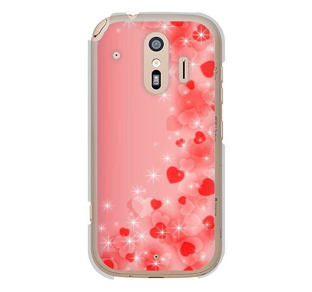 らくらくスマートフォン me F-01L docomo 高画質仕上げ 背面印刷 ハードケース 【003 ハート色の夢】