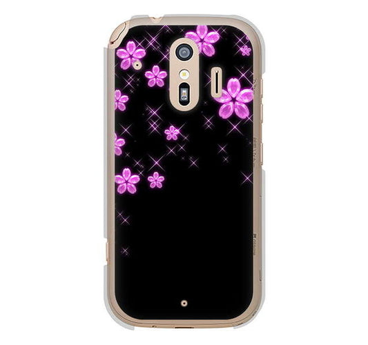 らくらくスマートフォン me F-01L docomo 高画質仕上げ 背面印刷 ハードケース 【019 桜クリスタル】