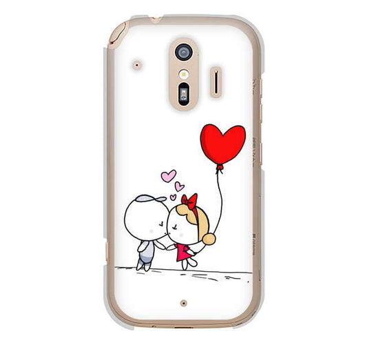 らくらくスマートフォン me F-01L docomo 高画質仕上げ 背面印刷 ハードケース カップル