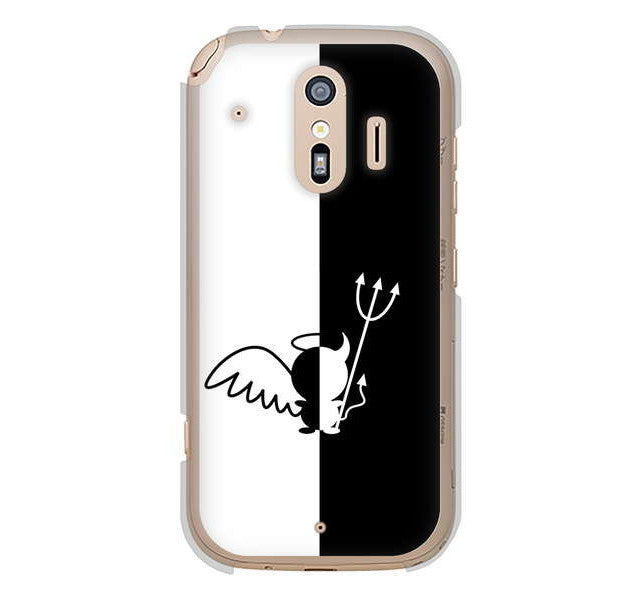 らくらくスマートフォン me F-01L docomo 高画質仕上げ 背面印刷 ハードケース 【027 ハーフデビット】