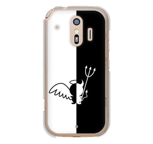 らくらくスマートフォン me F-01L docomo 高画質仕上げ 背面印刷 ハードケース 【027 ハーフデビット】