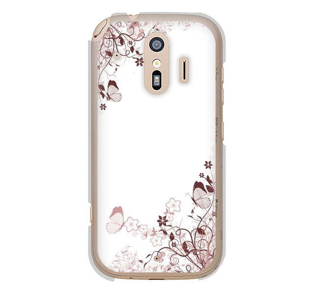 らくらくスマートフォン me F-01L docomo 高画質仕上げ 背面印刷 ハードケース バタフライ