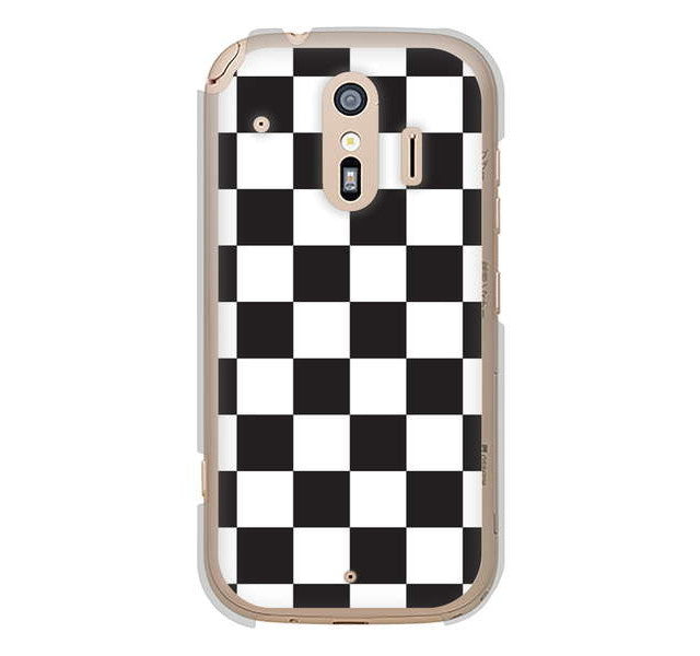 らくらくスマートフォン me F-01L docomo 高画質仕上げ 背面印刷 ハードケース 【151 フラッグチェック】