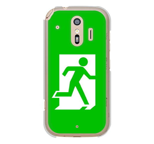 らくらくスマートフォン me F-01L docomo 高画質仕上げ 背面印刷 ハードケース 【163 非常口】