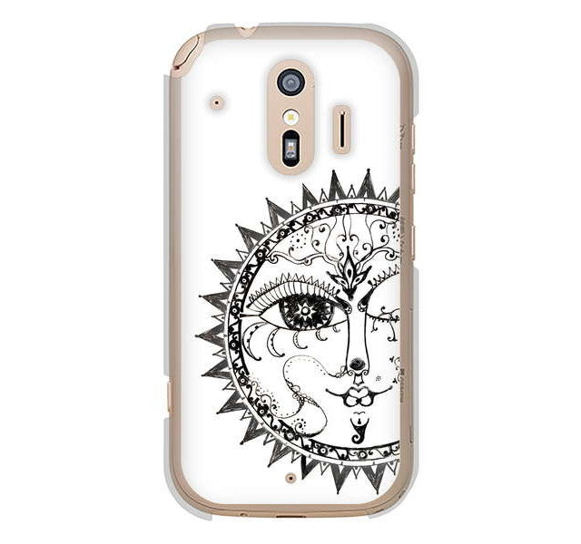 らくらくスマートフォン me F-01L docomo 高画質仕上げ 背面印刷 ハードケース 【207 太陽神】