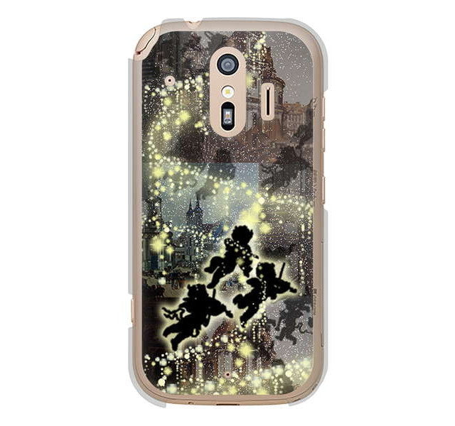 らくらくスマートフォン me F-01L docomo 高画質仕上げ 背面印刷 ハードケース 【253 天使の音楽隊】