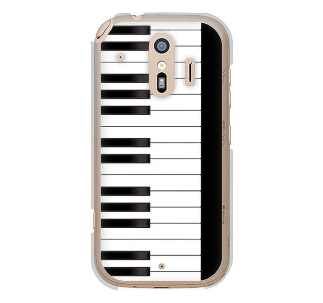 らくらくスマートフォン me F-01L docomo 高画質仕上げ 背面印刷 ハードケース ピアノ