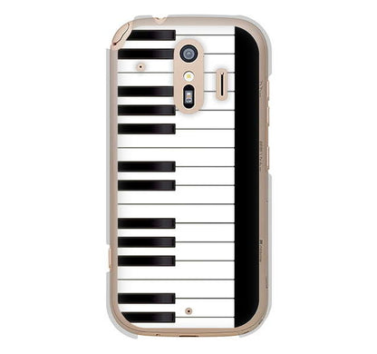 らくらくスマートフォン me F-01L docomo 高画質仕上げ 背面印刷 ハードケース ピアノ
