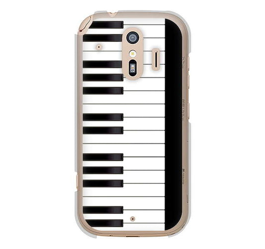 らくらくスマートフォン me F-01L docomo 高画質仕上げ 背面印刷 ハードケース ピアノ