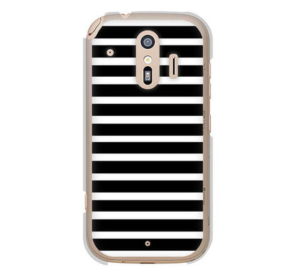らくらくスマートフォン me F-01L docomo 高画質仕上げ 背面印刷 ハードケース シンプルボーダー