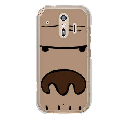 らくらくスマートフォン me F-01L docomo 高画質仕上げ 背面印刷 ハードケース ドアップアニマル