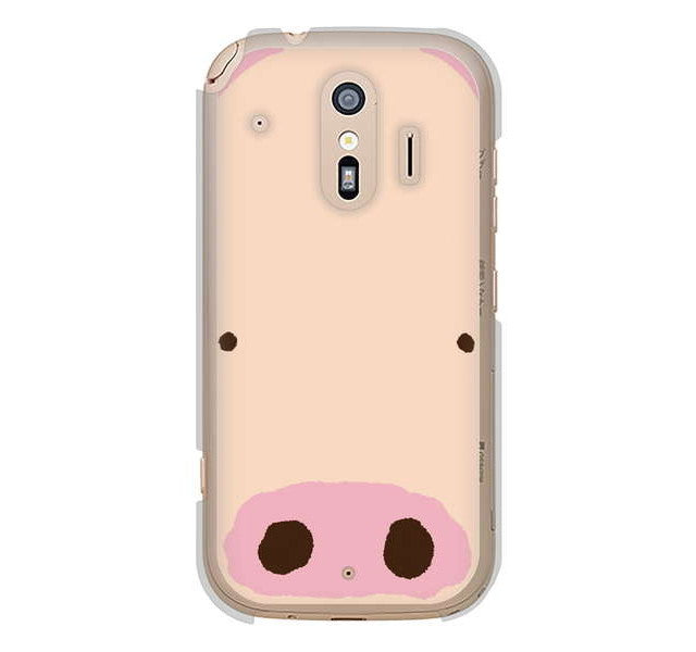 らくらくスマートフォン me F-01L docomo 高画質仕上げ 背面印刷 ハードケース ドアップアニマル