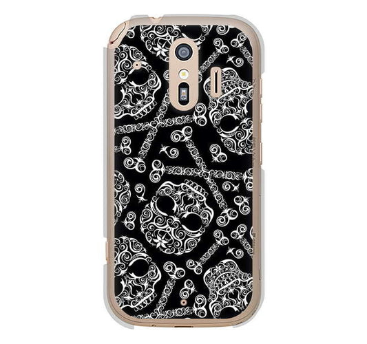 らくらくスマートフォン me F-01L docomo 高画質仕上げ 背面印刷 ハードケース 【363 ドクロの刺青】