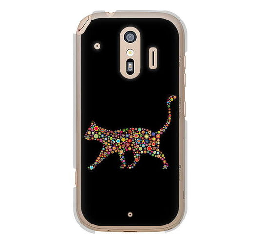らくらくスマートフォン me F-01L docomo 高画質仕上げ 背面印刷 ハードケース 【406 カラフルキャット】