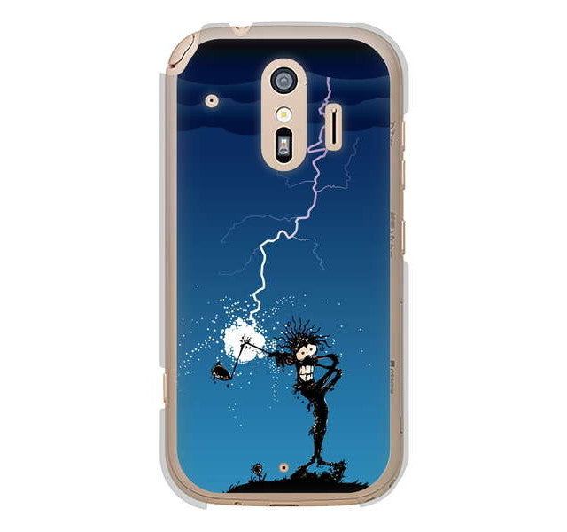 らくらくスマートフォン me F-01L docomo 高画質仕上げ 背面印刷 ハードケース 【417 ゴルファーの苦難】