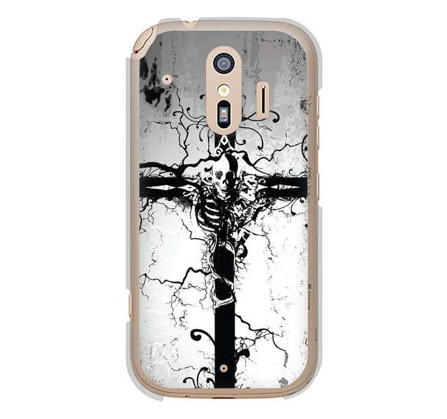 らくらくスマートフォン me F-01L docomo 高画質仕上げ 背面印刷 ハードケース 【432 張付の骸】