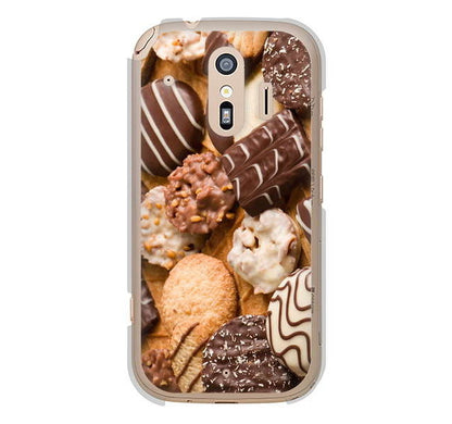 らくらくスマートフォン me F-01L docomo 高画質仕上げ 背面印刷 ハードケース スイーツ