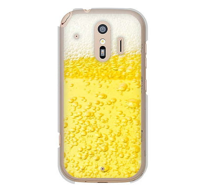 らくらくスマートフォン me F-01L docomo 高画質仕上げ 背面印刷 ハードケース 生ビール