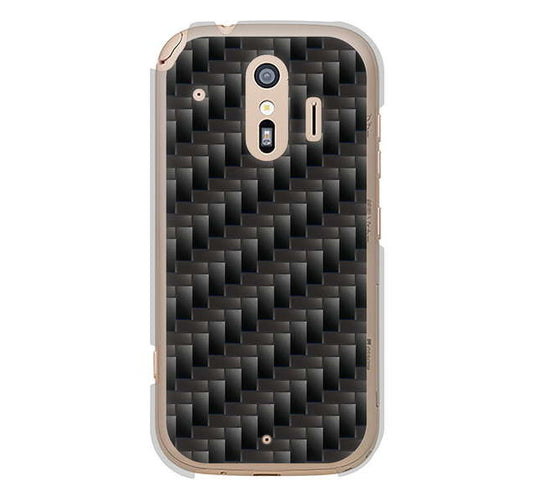 らくらくスマートフォン me F-01L docomo 高画質仕上げ 背面印刷 ハードケース 【461 カーボン】