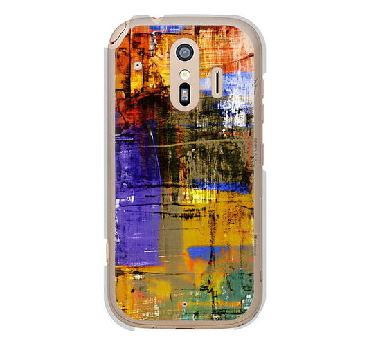 らくらくスマートフォン me F-01L docomo 高画質仕上げ 背面印刷 ハードケース 【609 クラッシュアートBL】