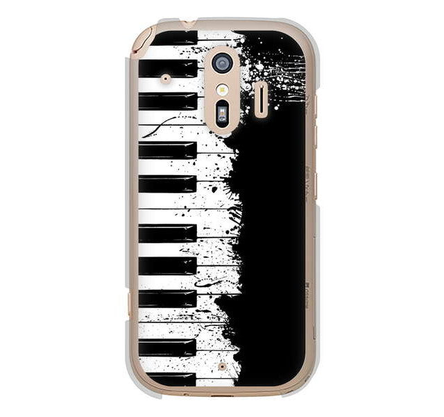 らくらくスマートフォン me F-01L docomo 高画質仕上げ 背面印刷 ハードケース ピアノ