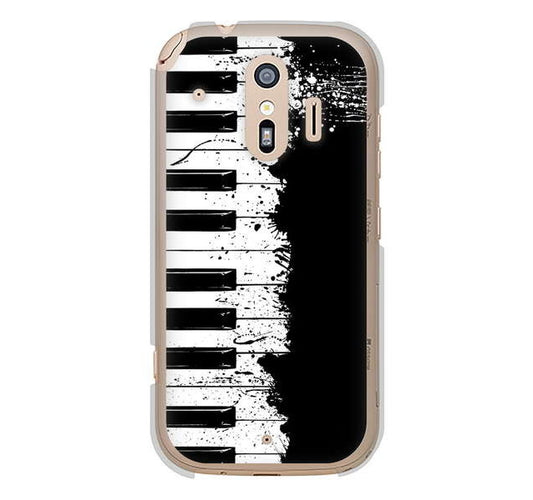 らくらくスマートフォン me F-01L docomo 高画質仕上げ 背面印刷 ハードケース ピアノ