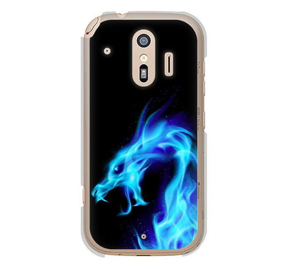 らくらくスマートフォン me F-01L docomo 高画質仕上げ 背面印刷 ハードケース ドラゴン