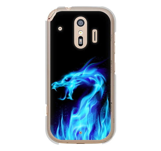 らくらくスマートフォン me F-01L docomo 高画質仕上げ 背面印刷 ハードケース ドラゴン