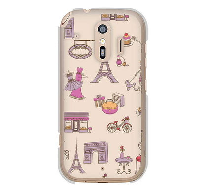 らくらくスマートフォン me F-01L docomo 高画質仕上げ 背面印刷 ハードケース LOVE フランス