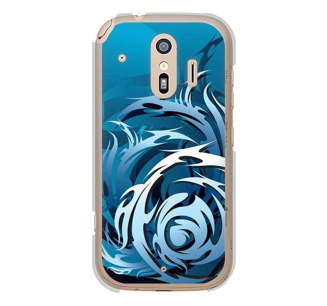 らくらくスマートフォン me F-01L docomo 高画質仕上げ 背面印刷 ハードケース 【731 ドラゴンサークル】