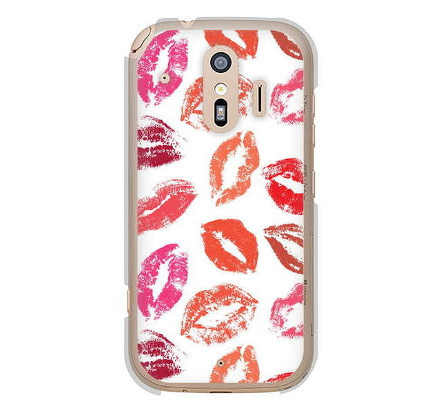らくらくスマートフォン me F-01L docomo 高画質仕上げ 背面印刷 ハードケース 【734 キスkissキス】