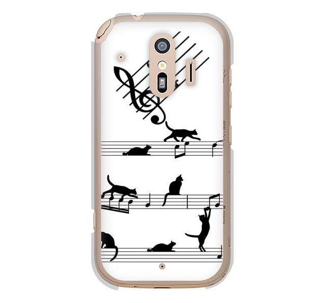 らくらくスマートフォン me F-01L docomo 高画質仕上げ 背面印刷 ハードケース 音符