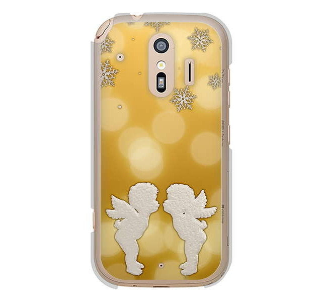 らくらくスマートフォン me F-01L docomo 高画質仕上げ 背面印刷 ハードケース エンジェル