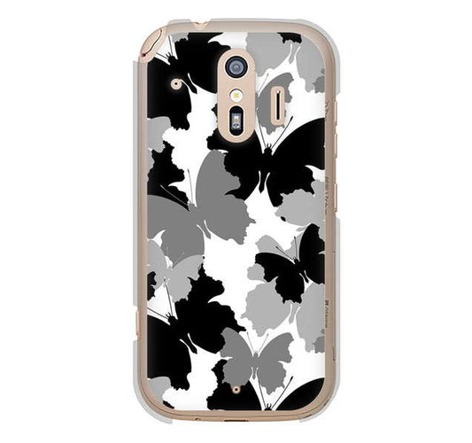 らくらくスマートフォン me F-01L docomo 高画質仕上げ 背面印刷 ハードケース 【1336 夜の蝶】