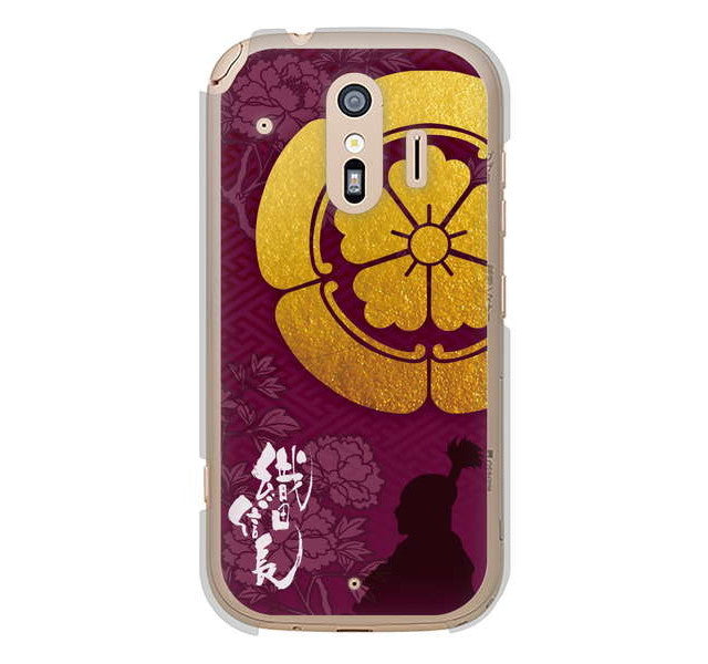 らくらくスマートフォン me F-01L docomo 高画質仕上げ 背面印刷 ハードケース 家紋