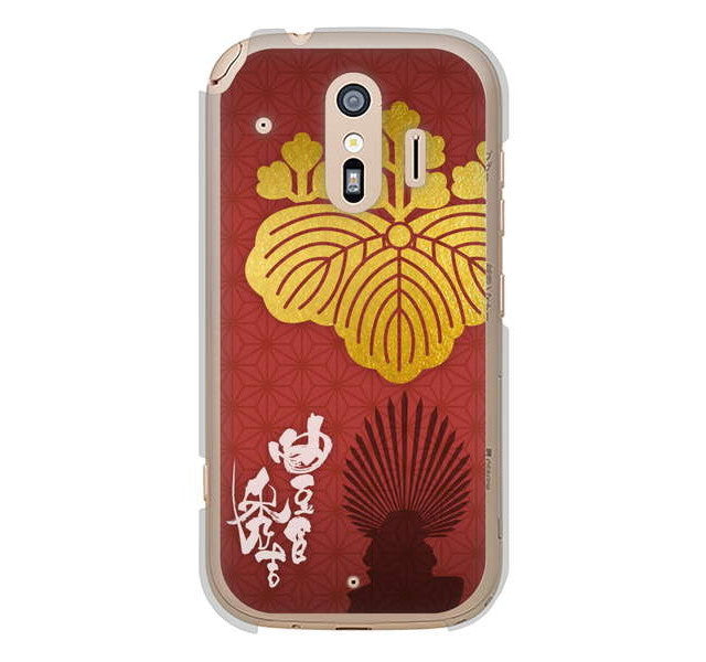 らくらくスマートフォン me F-01L docomo 高画質仕上げ 背面印刷 ハードケース 家紋