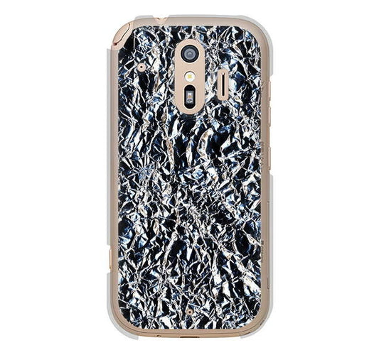 らくらくスマートフォン me F-01L docomo 高画質仕上げ 背面印刷 ハードケース 【EK835 スタイリッシュアルミシルバー】