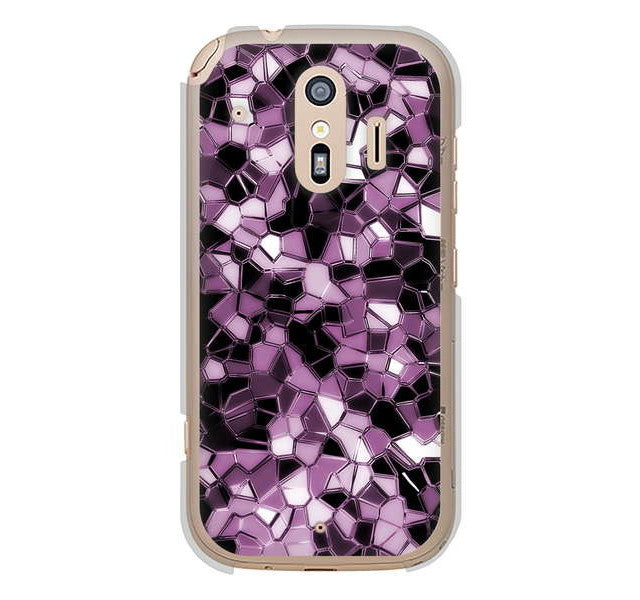 らくらくスマートフォン me F-01L docomo 高画質仕上げ 背面印刷 ハードケース 【EK837 テクニカルミラーパープル】