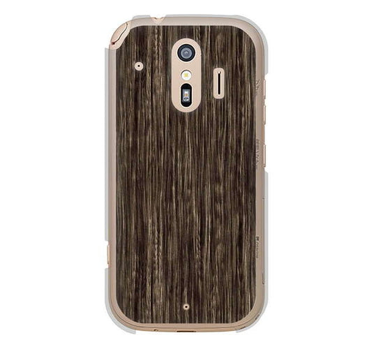 らくらくスマートフォン me F-01L docomo 高画質仕上げ 背面印刷 ハードケース 【EK848 木目ダークブラウン】