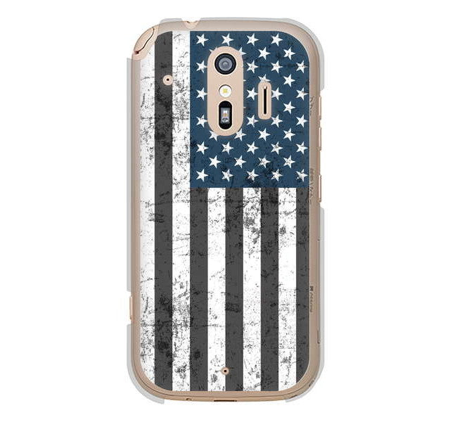 らくらくスマートフォン me F-01L docomo 高画質仕上げ 背面印刷 ハードケース 【EK864 アメリカンフラッグビンテージ】