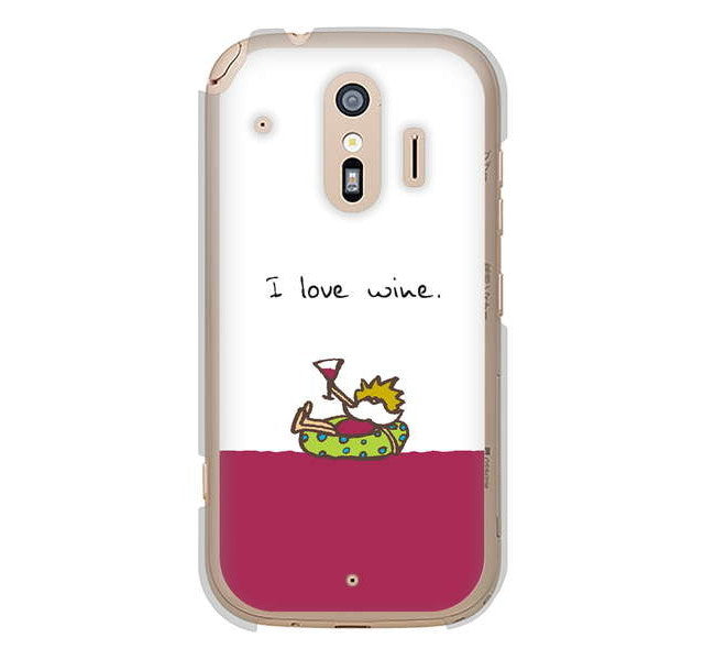 らくらくスマートフォン me F-01L docomo 高画質仕上げ 背面印刷 ハードケース 【IA811 ワインの神様】