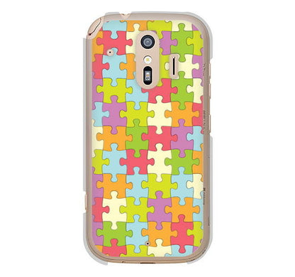 らくらくスマートフォン me F-01L docomo 高画質仕上げ 背面印刷 ハードケース ジグソーパズル