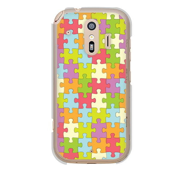 らくらくスマートフォン me F-01L docomo 高画質仕上げ 背面印刷 ハードケース ジグソーパズル