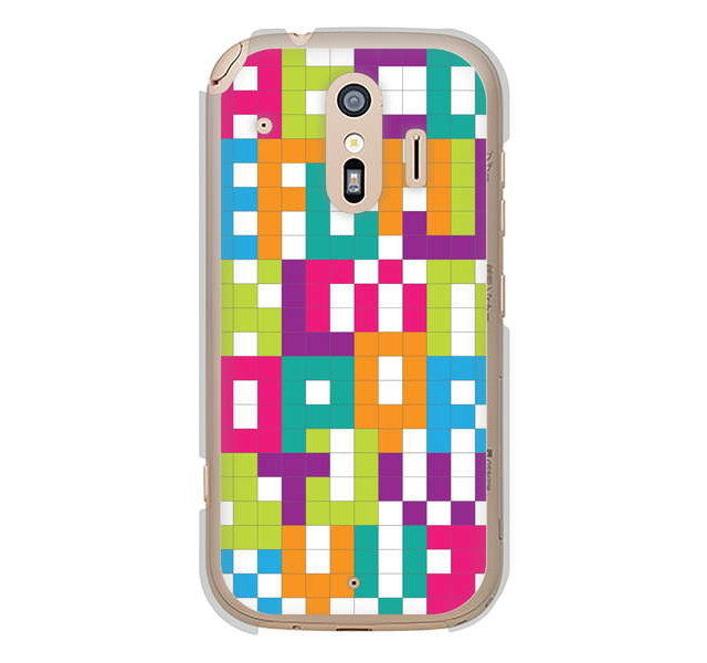 らくらくスマートフォン me F-01L docomo 高画質仕上げ 背面印刷 ハードケース 【IB916 ブロックアルファベット】